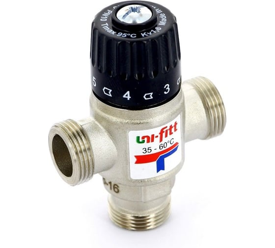 Термосмесительный клапан Uni-Fitt Н 3/4" 35-60'С, боковое смешение 351N3130 1