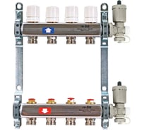 Коллекторная группа Uni-Fitt 1" х 3/4", 13 выходов, с автоматическими воздухоотводчиками, нержавеющая cталь 451A4313