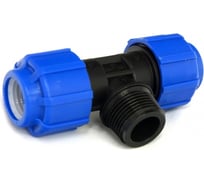 Тройник ПОЛИТЭК с наружной резьбой, 63x1 1/2"х63 ТПК-АКВА 51611263