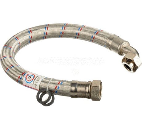 Гибкая подводка для воды гигант из нержавеющей стали TР-сантехника 80см г/г 3/4 угловая 26388