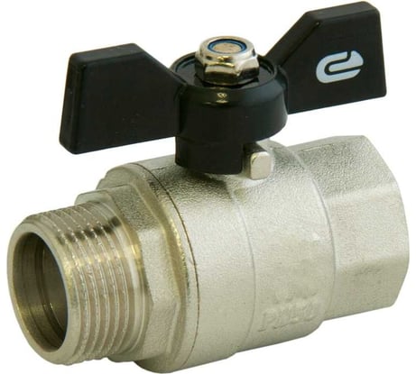 Шаровой кран для воды ONDO 1/2", г/ш, бабочка, никель ONFMB012