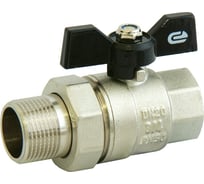 Шаровой кран для воды ONDO 3/4", с накидной гайкой, бабочка, никель ONASM034