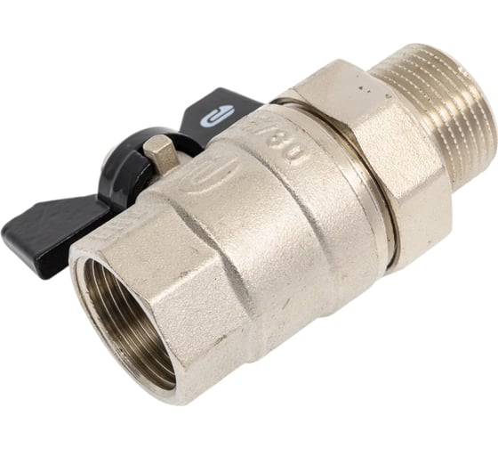 Шаровой кран для воды ONDO 1", с накидной гайкой, бабочка, никель ONASM001 1