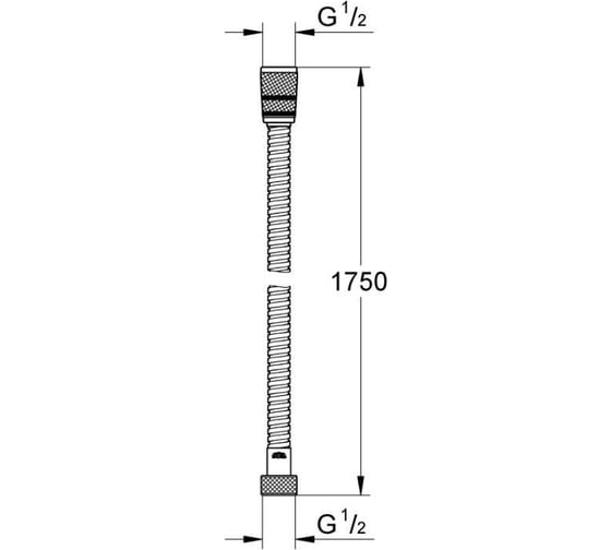 Душевой шланг GROHE Rotaflex Longlife 1750 мм, металл, TwistStop 28025001