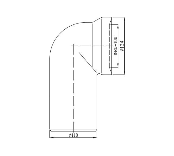 Колено для унитаза MIANO WC 90гр. M0202