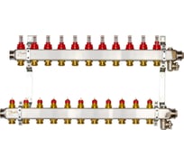 Комплект коллекторов Danfoss SSM-11F с расходомерами и кронштейнами 11 контуров 088U0961