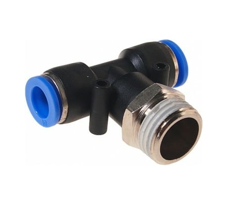 Т-образный фитинг для пластиковых трубок Rockforce 8 мм с наружной резьбой 1/2" RF-SPB08-04(2072)