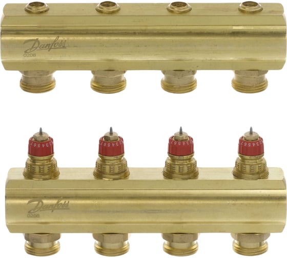 Коллекторы Danfoss FHF-4 для 4 контуров 088U0504