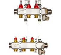 Комплект коллекторов Danfoss SSM-3F с расходомерами и кронштейнами 3 контура 088U0953