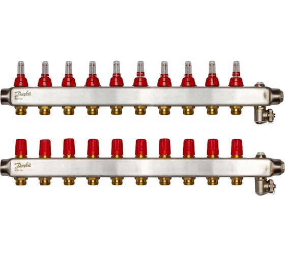 Коллекторы Danfoss SSM-10F с расходомерами 10 контуров 088U0760 1