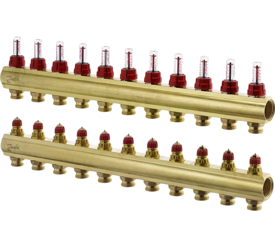 Коллекторы Danfoss FHF-11F с расходомерами для 11 контуров 088U0531 1