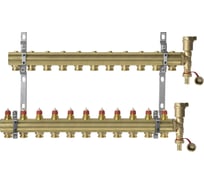 Комплект коллекторов Danfoss FHF-11 set с кронштейнами и воздухоотводчиками 11 контуров 088U0711