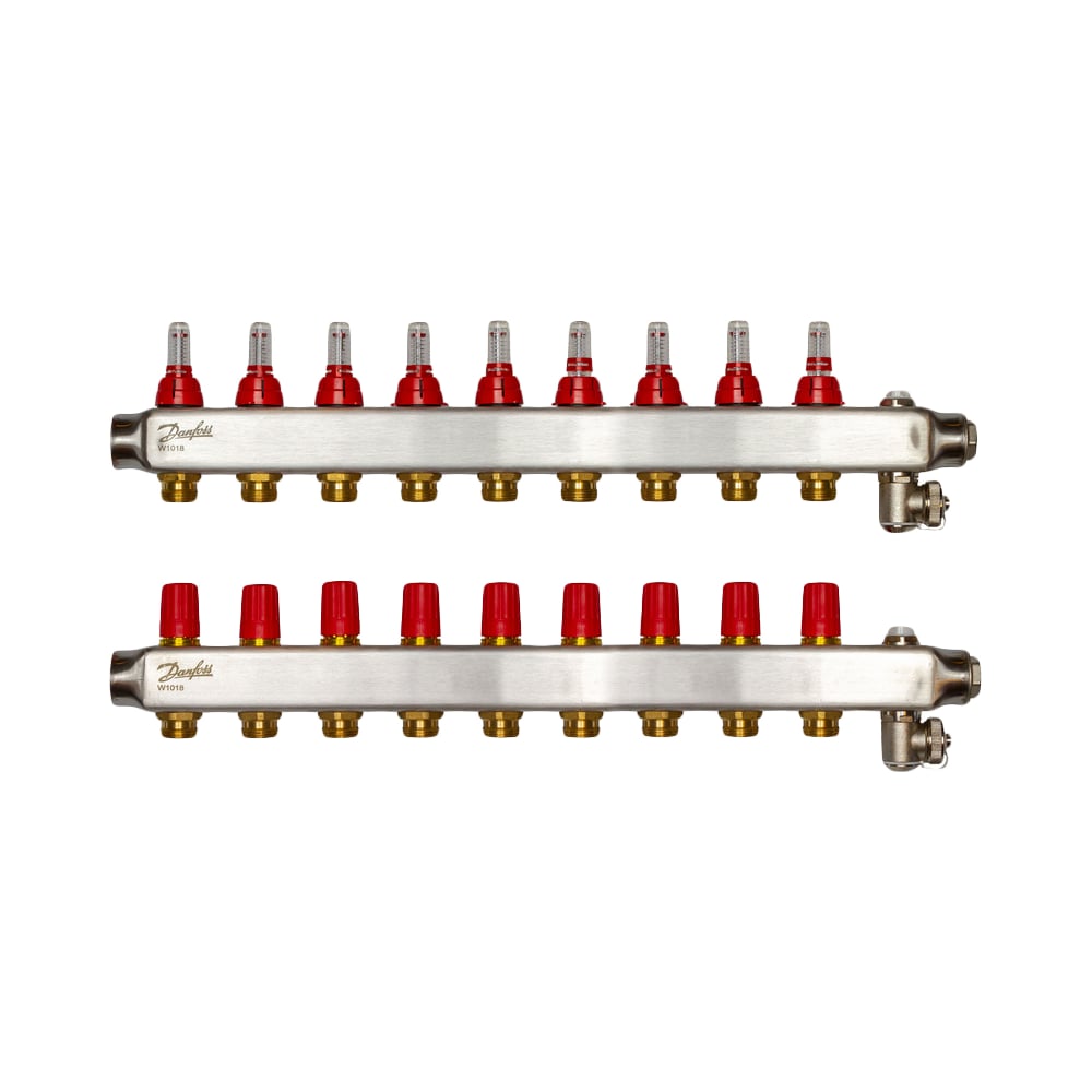 Коллекторы Danfoss SSM-9F с расходомерами 9 контуров 088U0759 ...
