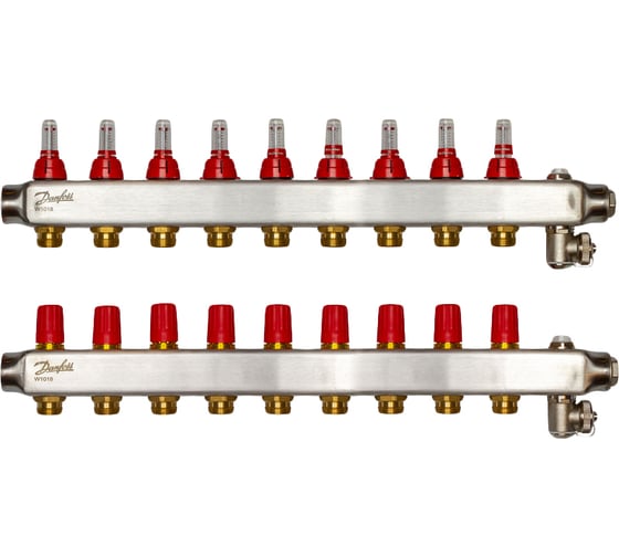 Коллекторы Danfoss SSM-9F с расходомерами 9 контуров 088U0759