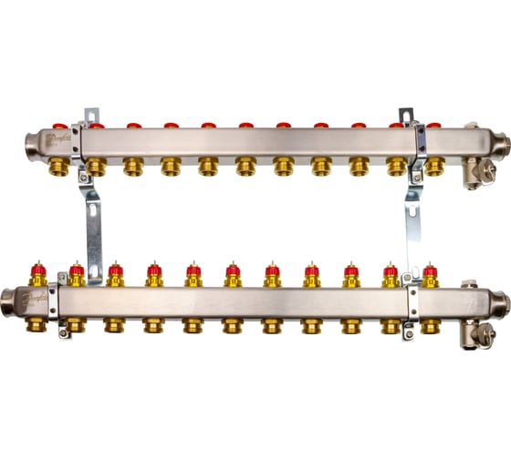 Комплект коллекторов Danfoss SSM-11 с кронштейнами для 11 контуров 088U0981