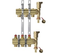 Комплект коллекторов Danfoss FHF-3 set с кронштейнами и воздухоотводчиками 3 контура 088U0703