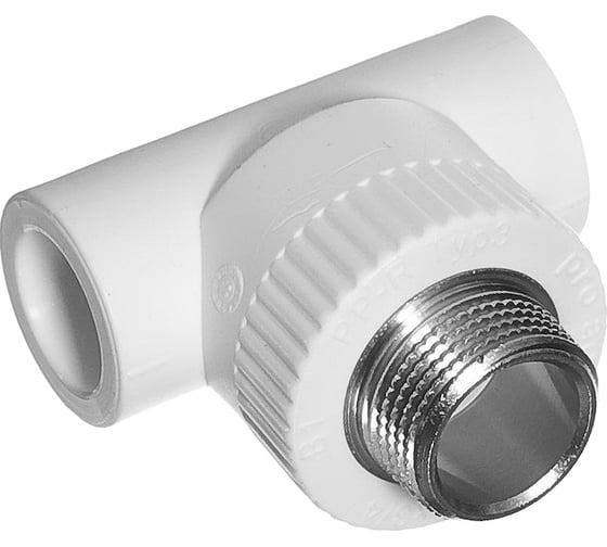 Комбинированный тройник Pro Aqua PP-R наружная резьба белый ШК 25-3/4 1
