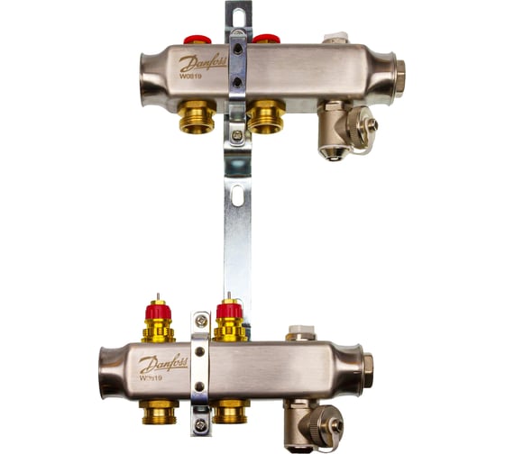 Комплект коллекторов Danfoss SSM-2 с кронштейнами для 2 контура 088U0972 1