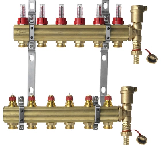 Комплект коллекторов Danfoss FHF-6F set 6 контуров 088U0726