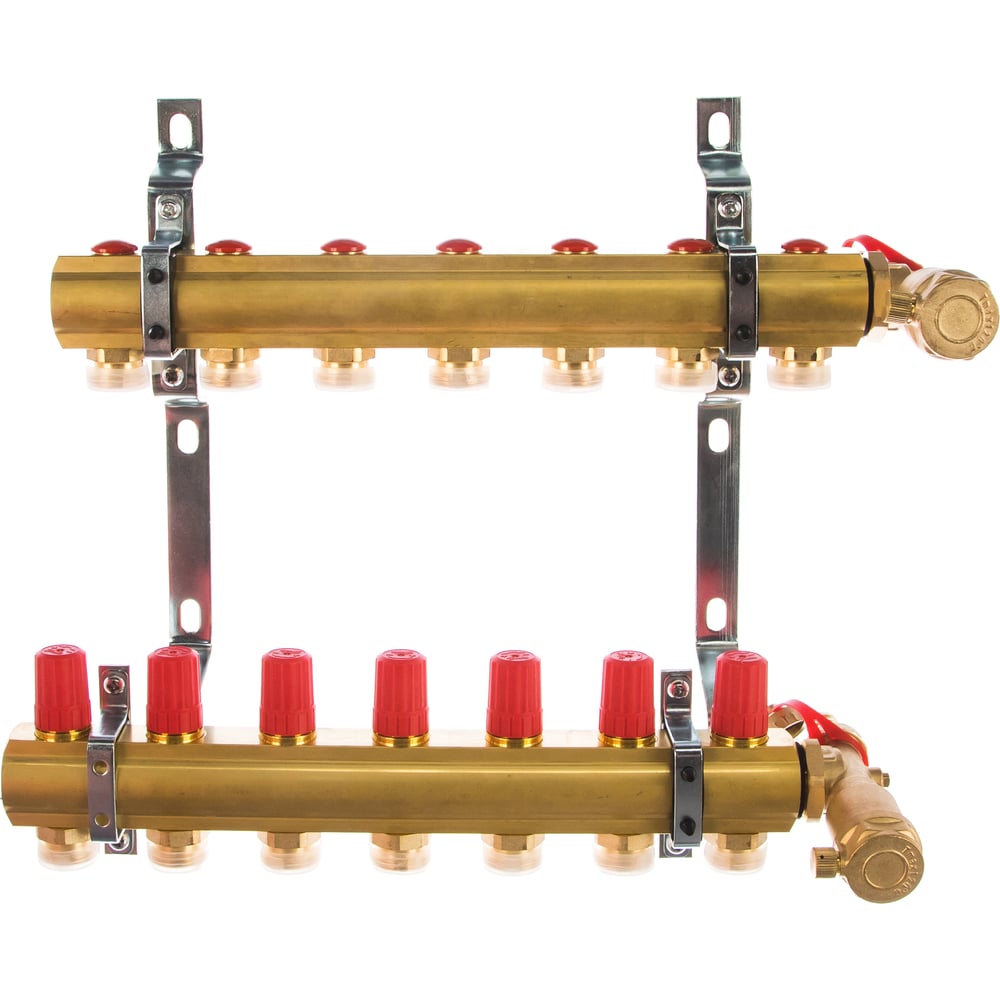 Комплект коллекторов Danfoss FHF-7 set с кронштейнами и ...