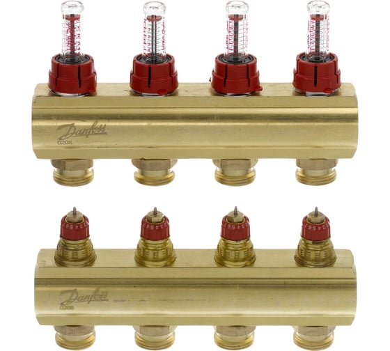 Коллекторы Danfoss FHF-4F с расходомерами для 4 контура 088U0524 1