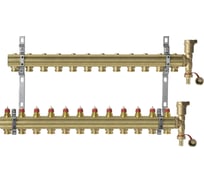 Комплект коллекторов Danfoss FHF-12 set с кронштейнами и воздухоотводчиками 12 контуров 088U0712