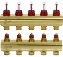 Коллекторы Danfoss FHF-5F с расходомерами для 5 контуров 088U0525