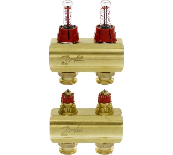 Коллекторы Danfoss FHF-2F с расходомерами для 2 контура 088U0522 1