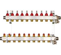 Комплект коллекторов Danfoss SSM-10F с расходомерами и кронштейнами 10 контуров 088U0960