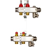 Комплект коллекторов Danfoss SSM-2F с расходомерами и кронштейнами 2 контура 088U0952