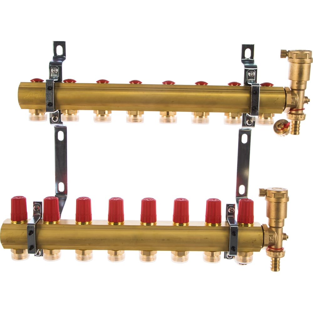 Комплект коллекторов Danfoss FHF-8 set с кронштейнами и ...