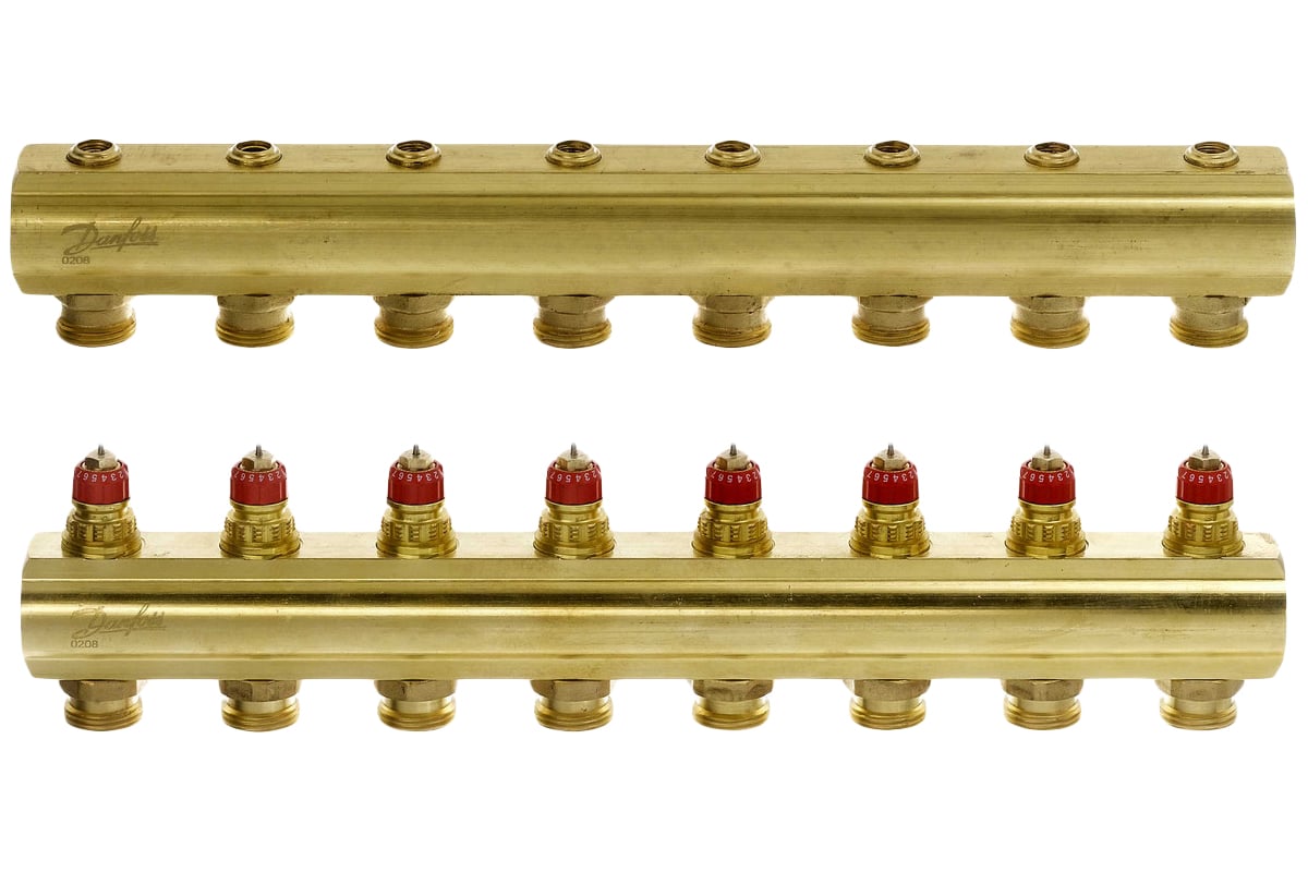 Коллекторы Danfoss FHF-8 для 8 контуров 088U0508 - выгодная цена ...