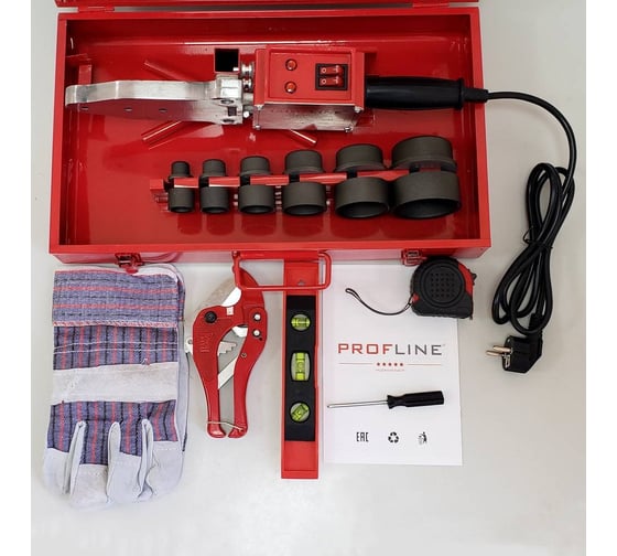 Комплект сварочного оборудования PROFLINE 1500 вт (насадки 20-63мм), метал. бокс УТ-00047458