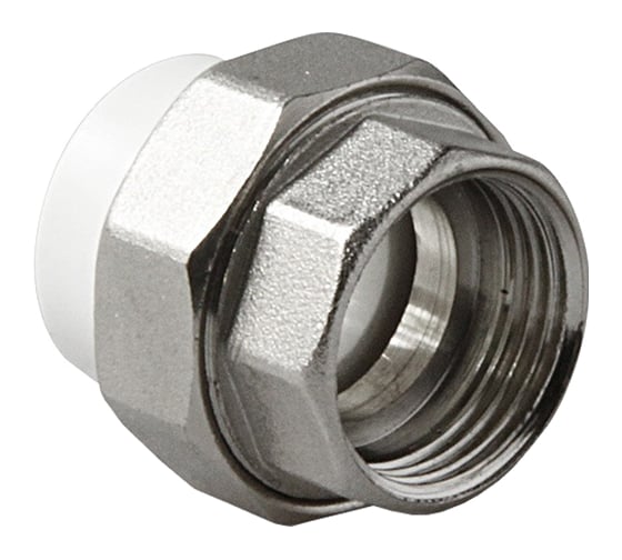 Комбинированная разъемная муфта американка PRO AQUA PP-R ВР белая ШК 20-3/4