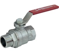 Шаровый кран Giacomini полнопроходной, резьба внутренняя/наружная 1", хром, ручка - рычаг красный R854LX025