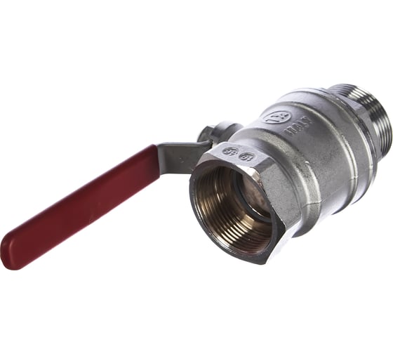 Шаровой кран Giacomini R254DL 1 1/2", внутренняя/наружная, ручка-рычаг красный, хромированный R254LX007