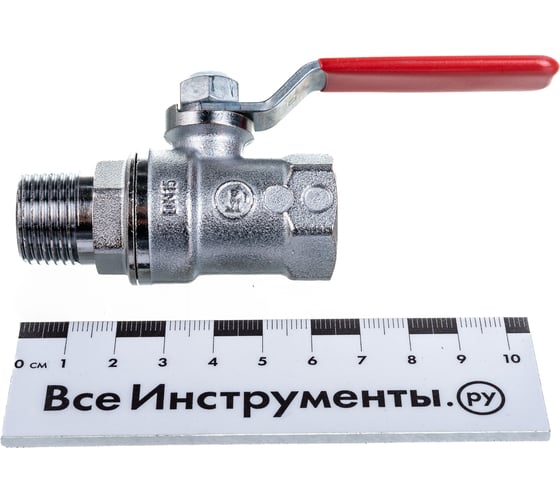 Шаровой кран Giacomini R254DL 1/2", внутренняя/наружная, ручка-рычаг красный, хромированный R254LX003