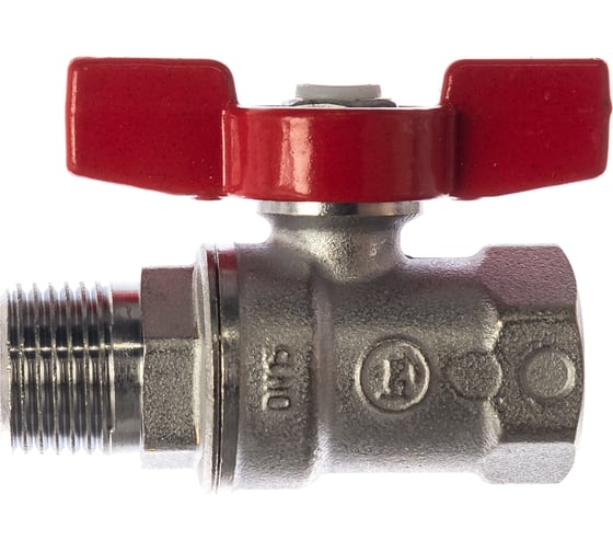 Шаровой кран Giacomini R254D 1/2", внутренняя/наружная, ручка-бабочка красная, хромированный R254X003