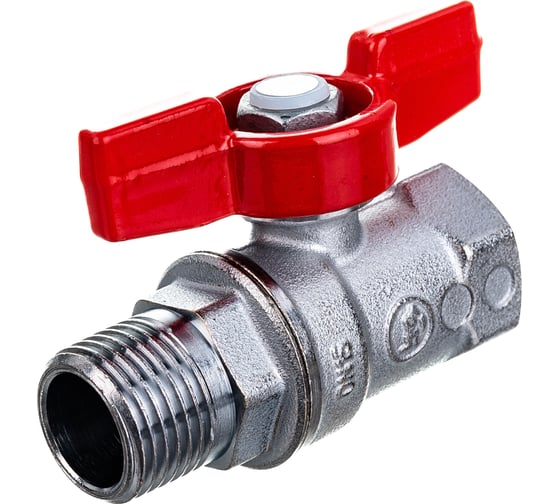 Шаровой кран Giacomini R254D 1/2", внутренняя/наружная, ручка-бабочка красная, хромированный R254X003
