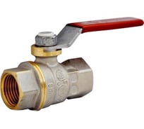 Шаровой кран Giacomini DADO R910 1 1/4", внутренняя/внутренняя, ручка-рычаг красный, никелированный R910X026