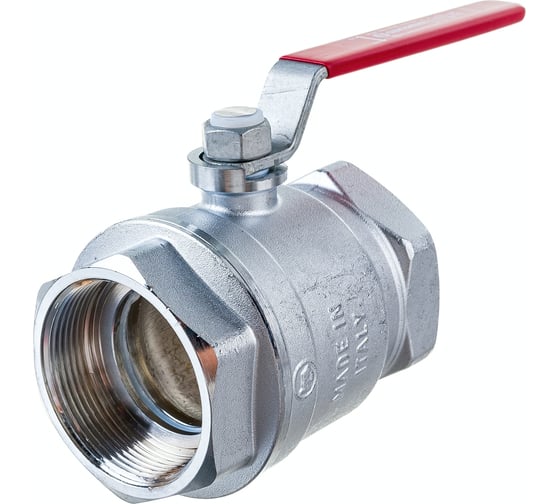 Шаровой кран Giacomini R250D 2", внутренняя/внутренняя, ручка-рычаг красный, хромированный R250X008