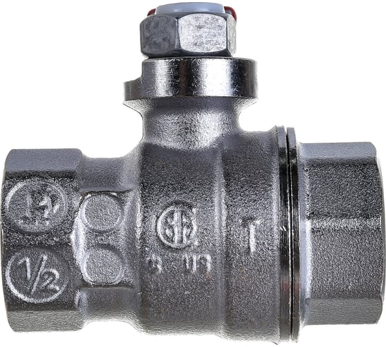 Шаровой кран Giacomini R850 1/2", внутренняя/внутренняя, ручка-рычаг красный, хромированный R850X023