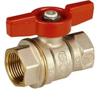 Шаровой кран Giacomini DADO R911 1 1/4", внутренняя/внутренняя, ручка-бабочка красная, никелированный R911X026