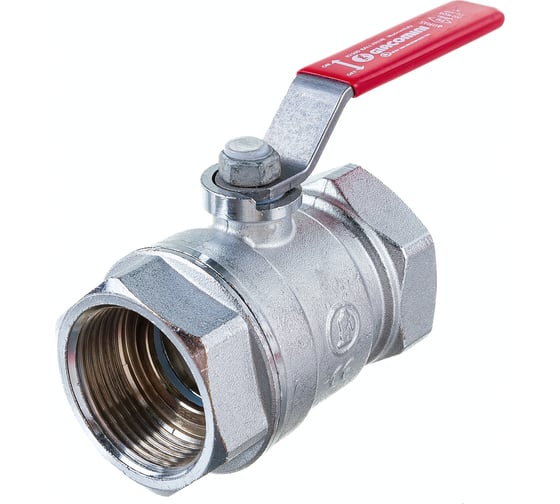 Шаровой кран Giacomini R250D 1 1/4", внутренняя/внутренняя, ручка-рычаг красный, хромированный R250X006