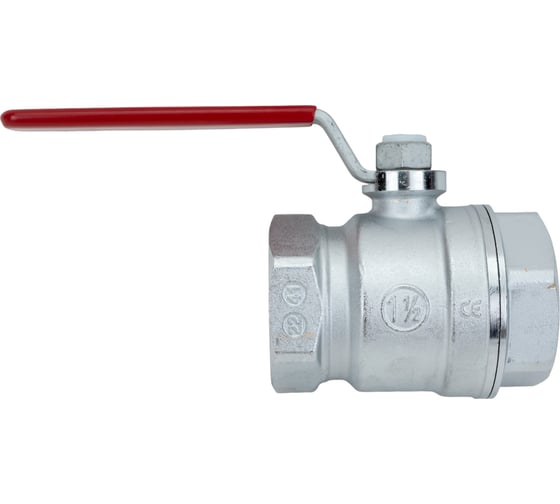 Шаровой кран Giacomini R250D 1 1/2", внутренняя/внутренняя, ручка-рычаг красный, хромированный R250X007 1