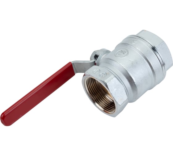 Шаровой кран Giacomini R250D 1 1/2", внутренняя/внутренняя, ручка-рычаг красный, хромированный R250X007