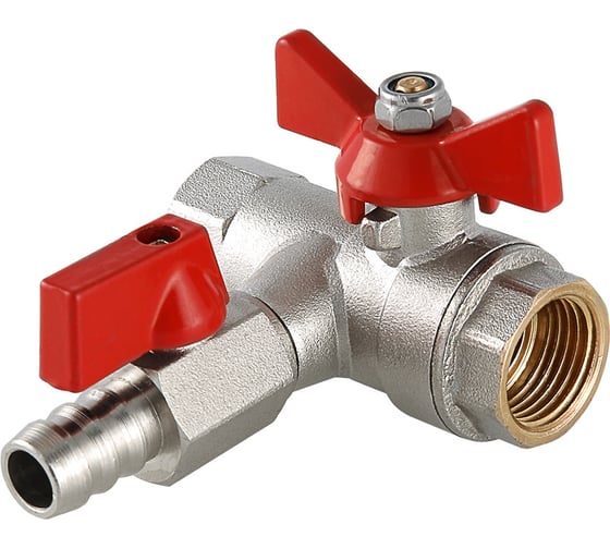 Шаровой кран Valtec с обратным клапаном и дренажом 1/2" внутренняя-внутренняя VT.248.N.04