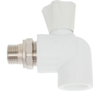 Угловой шаровой кран для радиатора Valfex 25x1/2" (40/10) белый 10148125