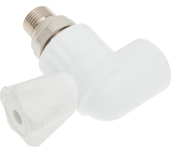 Угловой шаровой кран для радиатора Valfex 25x1/2" (40/10) белый 10148125