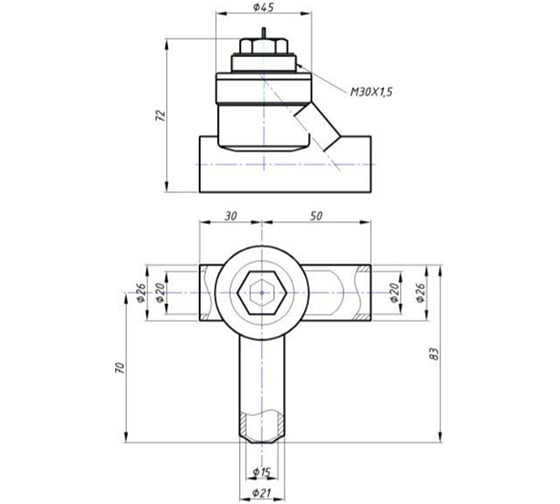 Термостатический клапан Valtec под приварку левый VT.035.L.04